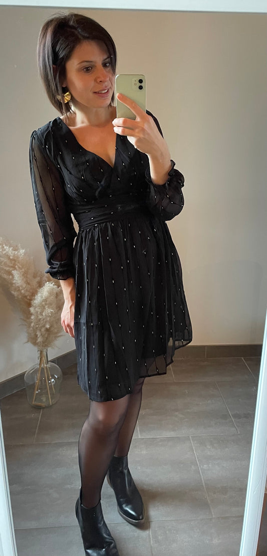 robe fête noir argent