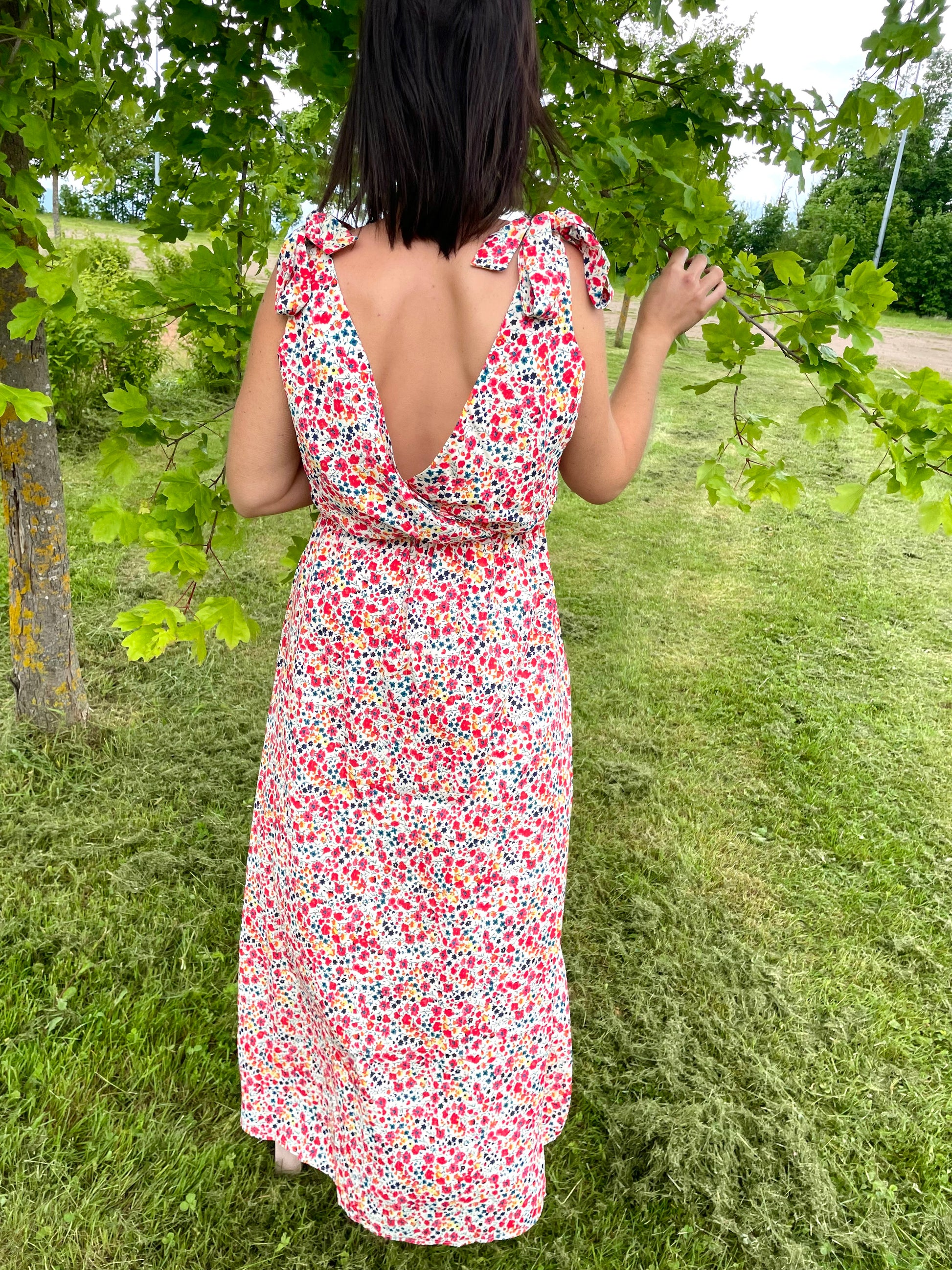 robe longue fleurie taille élastique