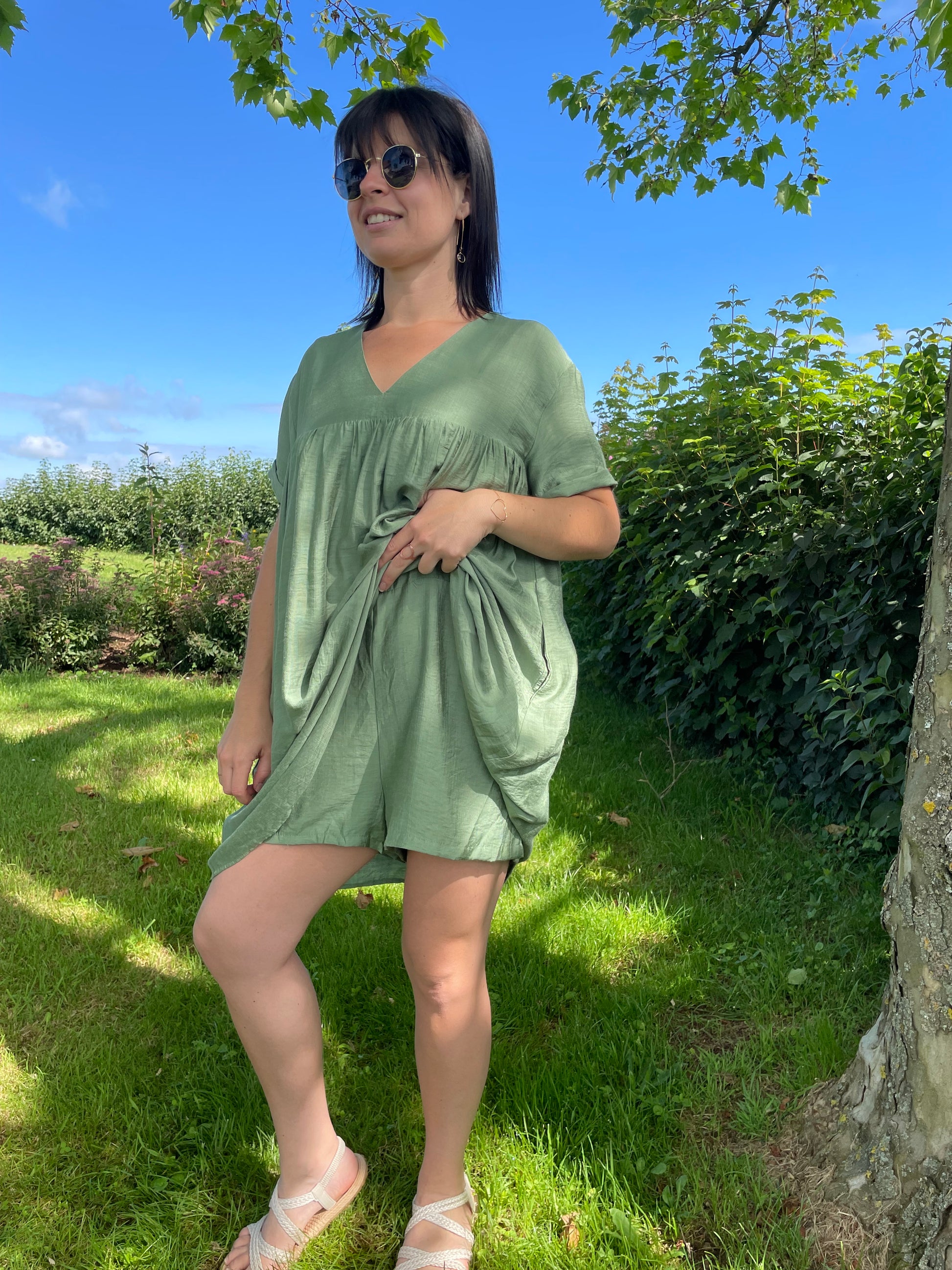 Robe short ample avec short intégré, ainsi que 2 poches