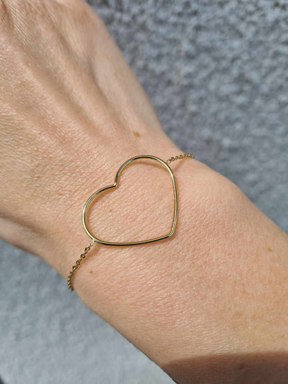 bracelet coeur amour doré 