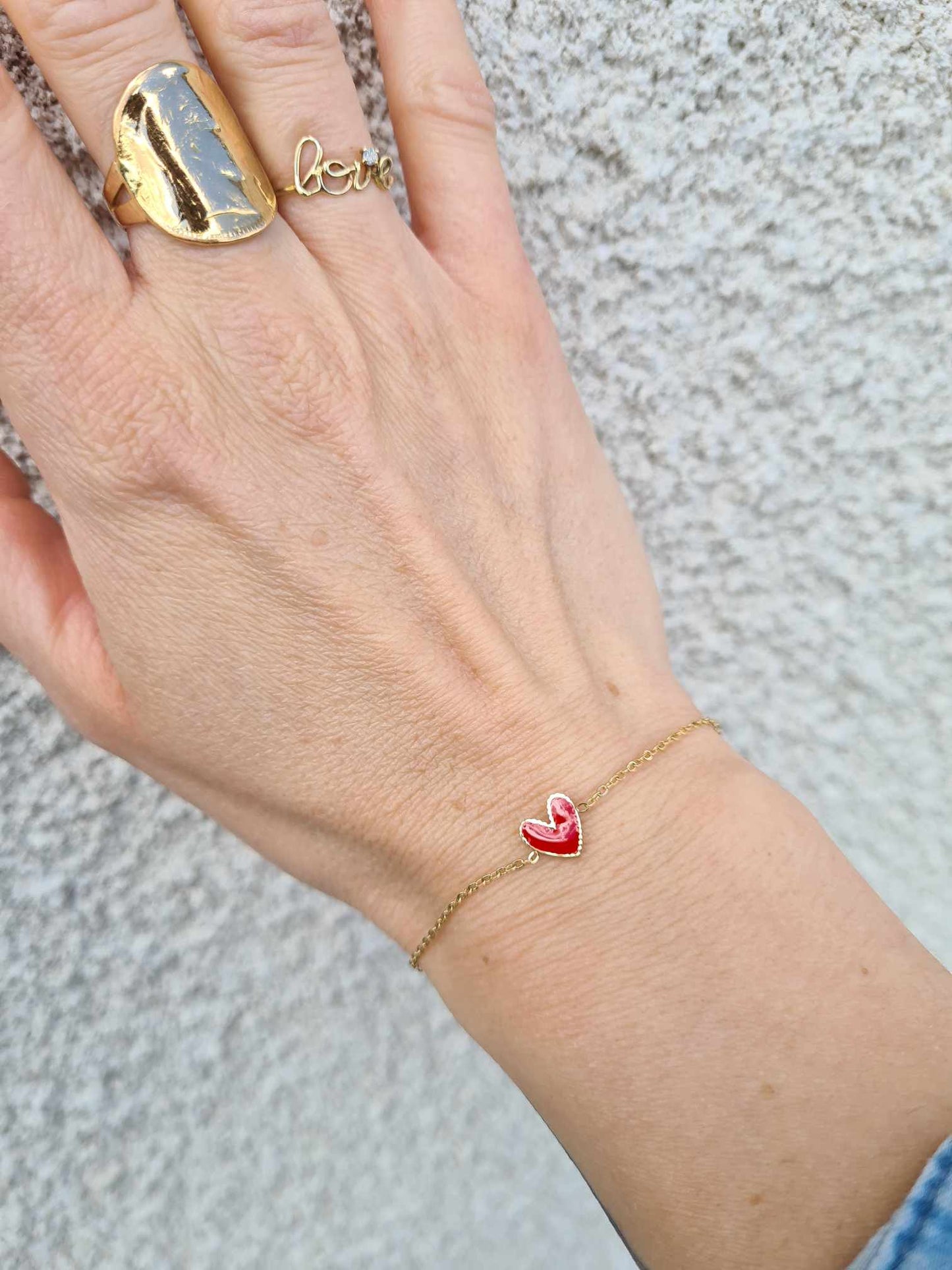 bracelet coeur rouge cadeaux femmes 